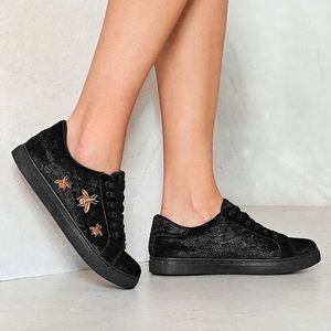 !!! ISO !!! Nasty Gal Spelling Bee Velvet Sneakers